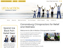 Tablet Screenshot of lifeinmotionchirocenter.com